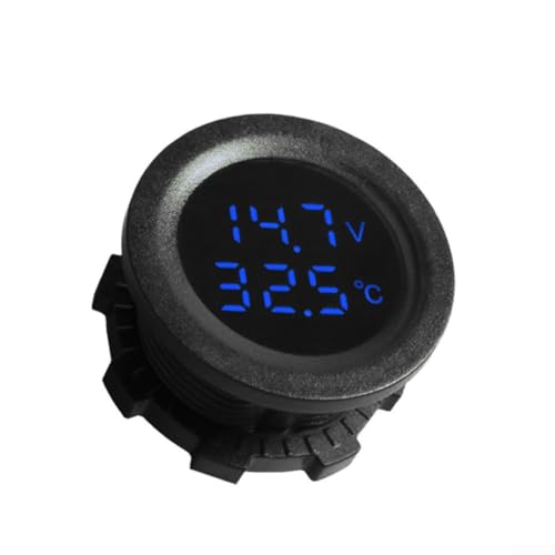 DC 12V 24V Digital Voltmeter für Auto Motorrad mit LED Anzeige Echtzeit Batterie Spannungsüberwachung (Blau) von Sumsoctober
