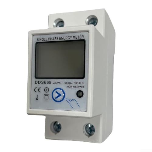 DDS668 Schienentyp Digitaler Energiezähler einphasig 220V/120V mit Reset und Clear für effiziente Stromnutzungsüberwachung (230V) von Sumsoctober