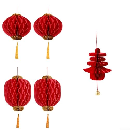 Dekorative 3D-Laterne für Frühlingsfest, perfekt für chinesische Neujahrsfeiern (B 2 Stück) von Sumsoctober