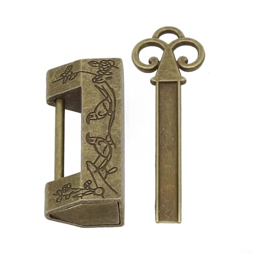 Dekoratives Vorhängeschloss aus Zinklegierung mit chinesischem Vintage-Design für Koffer oder Schublade Dekoratives Vorhängeschloss aus Zinklegierung mit chinesischem Vintage-Design für Koffer oder Schublade von Sumsoctober