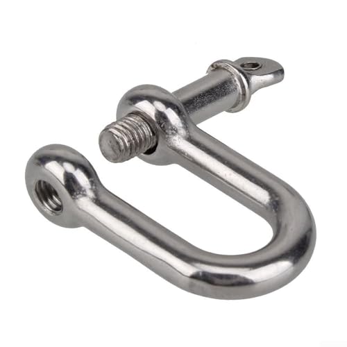 Edelstahl-Schäkel mit Gewindestift, kompatibel mit Ketten und Seilen, Größen 5 mm bis 10 mm (M10 (M6 (D-Typ)) von Sumsoctober
