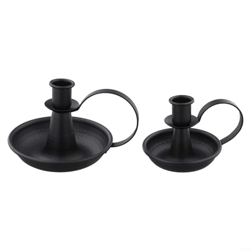 Elegante Kerzenhalter mit Griffen aus schwarzem Eisen für Hochzeiten und Veranstaltungen (schwarz) von Sumsoctober