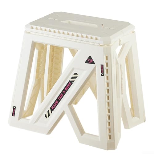 Eleganter, kompakter Klapphocker, geeignet für verschiedene Anwendungen im Freien, leichtes Design (Weiß 2) von Sumsoctober