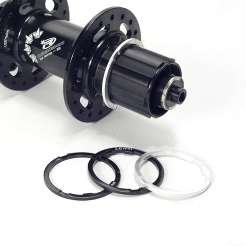 Essential Unterlegscheibe aus Aluminiumlegierung für Kassettennabe, Freilauf, 8, 11 Gänge, Schwungrad-Zubehör (2 mm, schwarz) von Sumsoctober