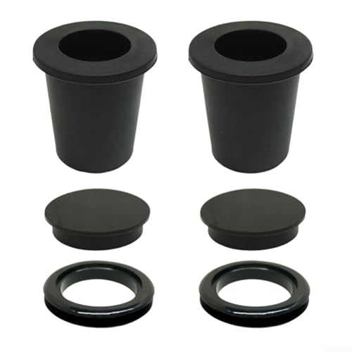 Flexibles Silikon-Schirmkeil-Set für Terrassentische, Platz für 1 165 cm Stangen, 2 Schirmlochabdeckungen (schwarz) von Sumsoctober