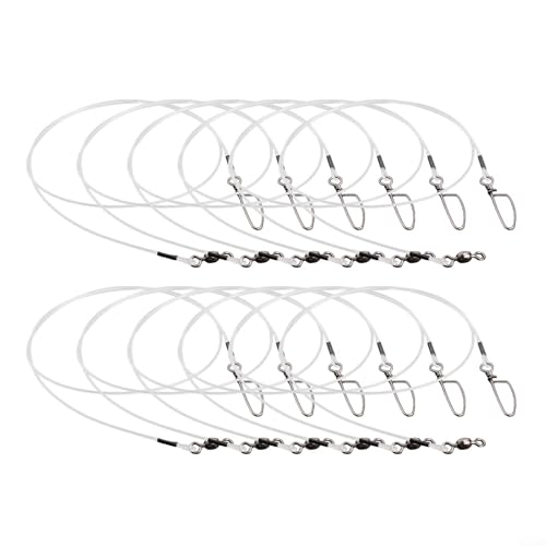 Fluorocarbon Angelschnur für Salzwasser / Süßwasser, 12 Stück, mit Drehverschluss für verbesserte Leistung (61 - 36,3 kg) von Sumsoctober