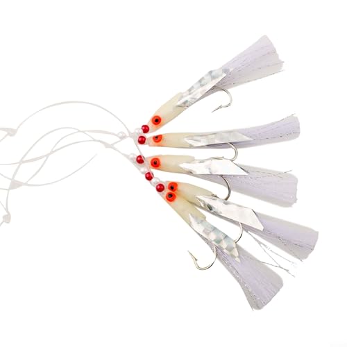 Für Sabiki Soft Lure Rigs 5 Stück Packung mit 6 Haken Rotkopf und Schnappgliedern für effektives Angeln auf Hering und Makrelenköder Für Sabiki Soft Lure Rigs 5 Stück Packung mit 6 Haken Rotkopf und Schnappgliedern für effektives Angeln auf Hering und Makrelenköder von Sumsoctober