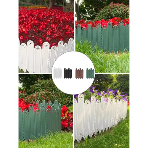Gartenzaun 10er Set zur Verschönerung Ihrer Outdoor-Ästhetik und Blumenbeet-Layouts (Braun) von Sumsoctober