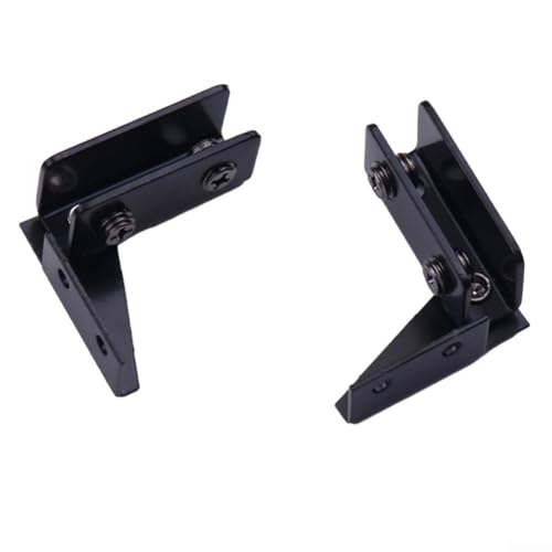 Glastürscharniere aus Edelstahl, magnetisch, nicht poröses Design für Vitrinen, Aquarien und Glasscheiben in der Küche, mit verstellbarer 5 x 8 mm Glaspassform (schwarz), 2 Stück von Sumsoctober