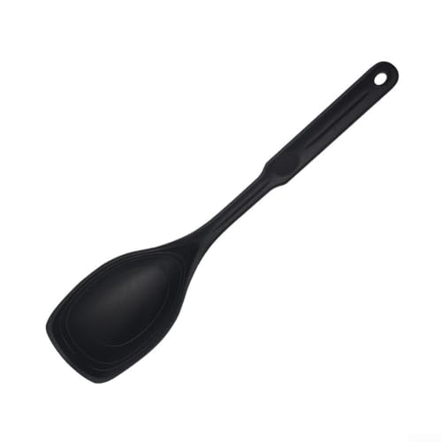 Hitzebeständiger Silikon-Spatel mit Messskala, geeignet zum Kochen, Servieren und Rühren, ohne das Kochgeschirr zu beschädigen (schwarz) von Sumsoctober