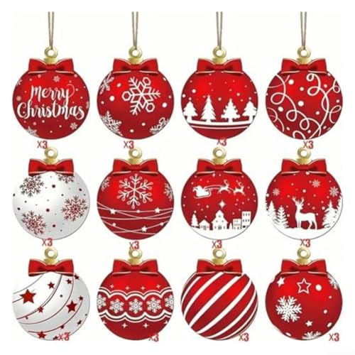 Holzkugeln zum Aufhängen, Schneemann-Design, kratzfestes Material für festliche Baum-, Tür-, Fenster- und Kranzdekoration Holzkugeln zum Aufhängen, Schneemann-Design, kratzfestes Material für festliche Baum-, Tür-, Fenster- und Kranzdekoration von Sumsoctober