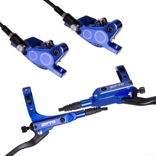 Hydraulisches 4-Kolben-Bremsen-Set für Mountainbike-Scheibenbremsen für stabile Leistung auf verschiedenen Geländen (blau) von Sumsoctober