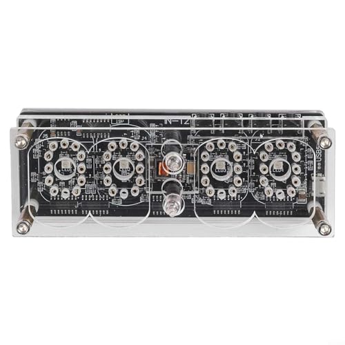 IN12 Nixie Clock LED Lampe Tube DIY Retro Uhr Modul mit energieeffizientem Design RGB Beleuchtung Power-Off Memory Funktion USB-Schnittstelle Schwarz (B) von Sumsoctober