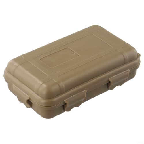 Kleine luftdichte wasserdichte Kunststoffbox für den Außenbereich, Reisen, Camping, Aufbewahrung mit stoßfestem 3 mm PE-Futter, schwimmendes Design für Angeln, Bootfahren, Wassersport (hellbraun) von Sumsoctober