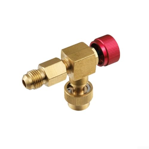 Klimaanlagen-Ventil-Set, kompatibel mit R22 R404 R407, hergestellt aus robustem Messing, mit SAE 14-Schnittstelle und verbesserter Dichtleistung für HVAC (rot) von Sumsoctober