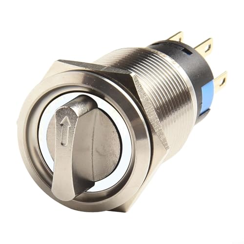 Kompakter Edelstahl-Drehschalter mit 3 Positionen und LED-Licht für optimale Funktionalität in verschiedenen Einstellungen, Weiß von Sumsoctober