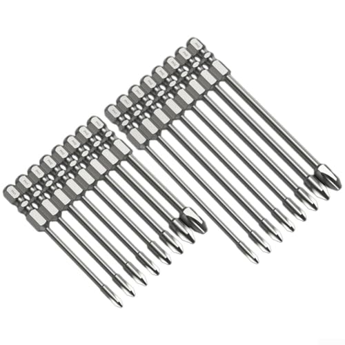 Kreuz-Schraubendreher-Bit-Set mit Magnet, kompatibel mit Standard-Elektrowerkzeugen (75 mm), 8-teilig von Sumsoctober