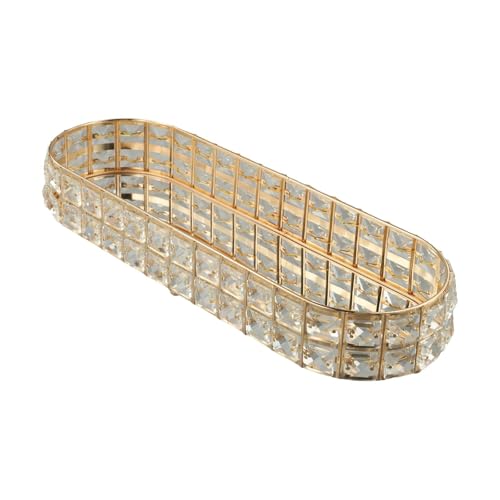 Kristallähnliche Birne Ornament 3D Metall Strass Gold Tisch Mittelstück Home Decor Figur Obst Skulptur für Wohnzimmer Esszimmer Kaminsims Geschenke für Frauen (Teller) von Sumsoctober