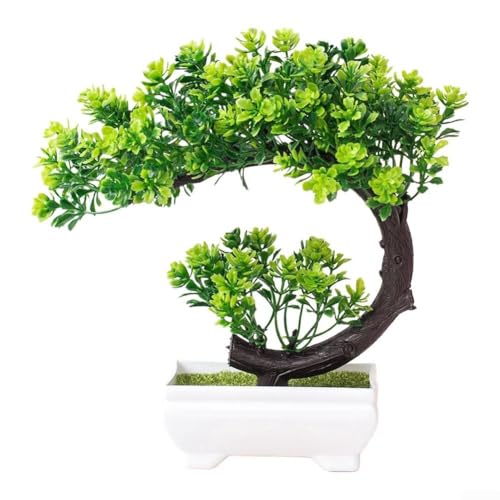 Künstliche Grünpflanze für Zuhause und Büro, kompakte Kunstpflanze aus Kunststoff, geeignet für Badezimmer- und Schreibtischdekoration, keine Wartung erforderlich (Grün) von Sumsoctober