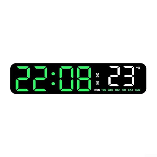 LED-Digitaluhr mit Temperaturanzeige, Countdown-Timer und einstellbarer Helligkeit für Schlafzimmer oder Büro, leiser Betrieb (B) von Sumsoctober