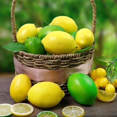 Lebensechte dekorative Zitrone für Küchenarbeitsplatte, perfektes Display für Obstschalen (90# Gelb) von Sumsoctober