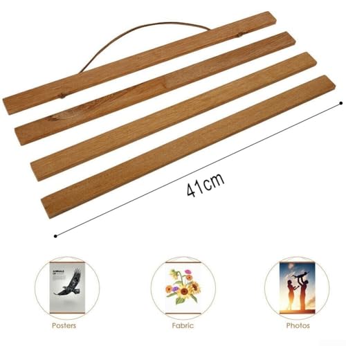 Magnetischer Posterhänger aus natürlichem Teakholz für schnellen Bildwechsel (41cm) von Sumsoctober