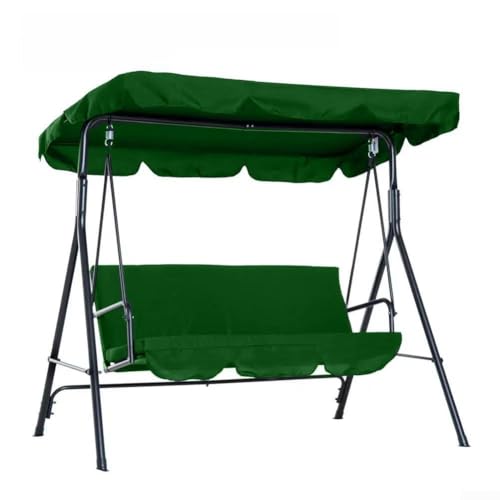 Outdoor Schaukel Baldachin Abdeckung aus 210D wasserdichtem Material, perfekt für Innenhof, sorgt für Regen- und Staubschutz (kleiner Dreisitzer dunkelgrün) von Sumsoctober
