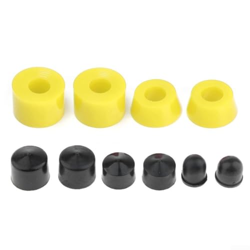 PU Skateboard Truck Rebuild Kit with Bushings Washers Pivot Cups Shock Absorber for Longboard Truck Repair and Outdoor Sports (yellow) von Sumsoctober
