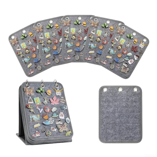 Pin Display Rack with 5 Felt and Storage Bag for Easy Organization and Access with Felt Material for Long Term Use (In Gray) von Sumsoctober