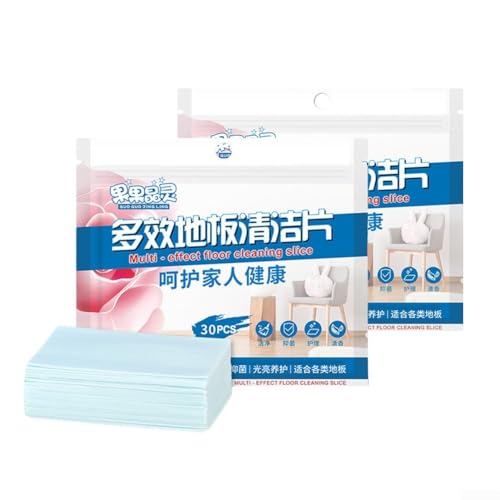 Praktische Bodenreinigungstabletten, wasserlösliche Blätter für einfache Fleckenentfernung auf Fliesen und Laminat (60 Stück, blau) von Sumsoctober