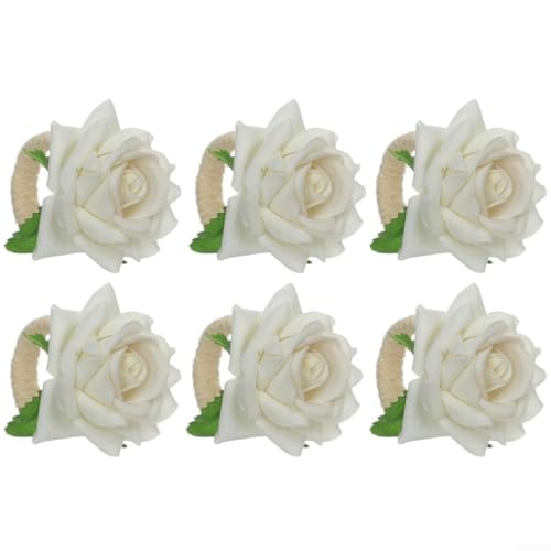 Raffinierte Serviettenringe mit Blumendesign verschönern Ihren Tisch (weiß) von Sumsoctober