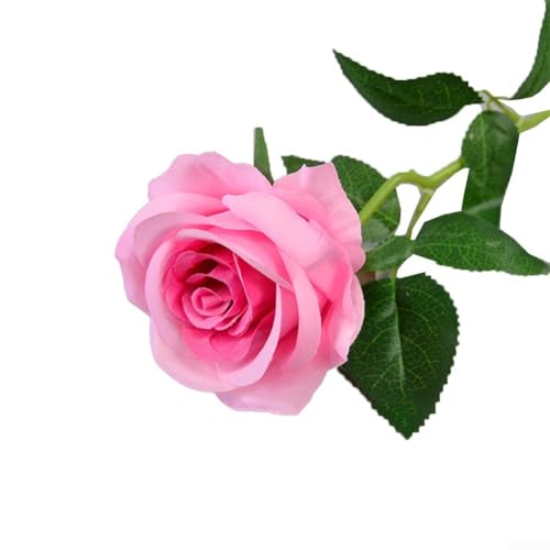 Realistische einzelne Rose künstliche Blume für Hochzeit und Heimdekoration, Design für lang anhaltende Schönheit in jeder Umgebung (dunkelrosa) von Sumsoctober