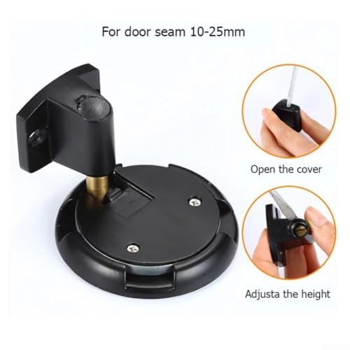 Robuster Türstopper aus Zinklegierung mit verstellbarer Höhe für mechanische, winddichte Türklemme, um Türen zu sichern und Schäden durch Zuschlagen zu vermeiden (schwarz) von Sumsoctober