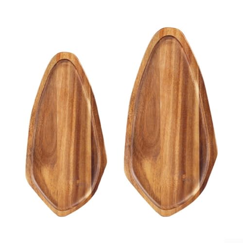 Rustikales Serviertablett aus Holz für Desserts und Snacks, dekoratives Tablett für Zuhause und Event, poliertes Naturholz mit einzigartigem Design (S) von Sumsoctober