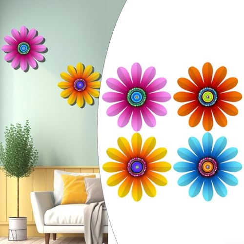 Schicke, bunte Metall-Blumen-Dekoration, ideal für die Schaffung schöner Kunstwände in Häusern oder Gärten gleichermaßen (4 Farben) von Sumsoctober