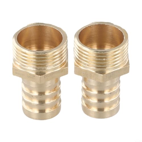 Schlauchverbinder aus Messing, 2 x männlich für BSP-Gewindeadapter für Teich- und Poolschläuche (3/4 Zoll männlich x 19 mm) von Sumsoctober