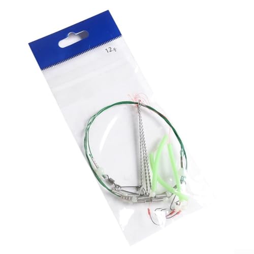 Sea Fishing Terminal Tackle 3 Haken Flapper Rig mit leuchtenden Haken Stahlkonstruktion Geeignet für verschiedene Salzwasser-Angeltechniken (12#) von Sumsoctober