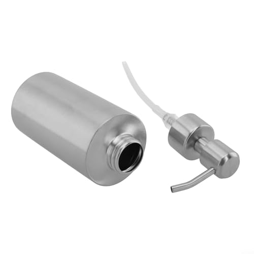 Seifenspender aus Edelstahl 304 mit Pumpkopf für Bad oder Küche, nachfüllbarer Behälter für Flüssigseife, Duschgel oder Shampoo mit großer Öffnung (250 ml) von Sumsoctober