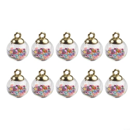 Set mit 10 bunten Stern-Pailletten für kreative Projekte mit Kristallglas-Kugeln, perfektes Wohnaccessoire (mehrfarbig) von Sumsoctober