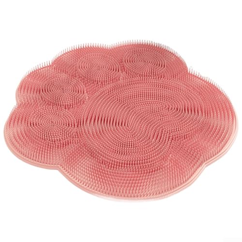 Silikon-Fußmatte für Dusche, mit rutschfesten Saugnäpfen für Boden- oder Wandmontage, Massage und Reinigung der Füße mit über 500 weichen Borsten (Rosa) von Sumsoctober