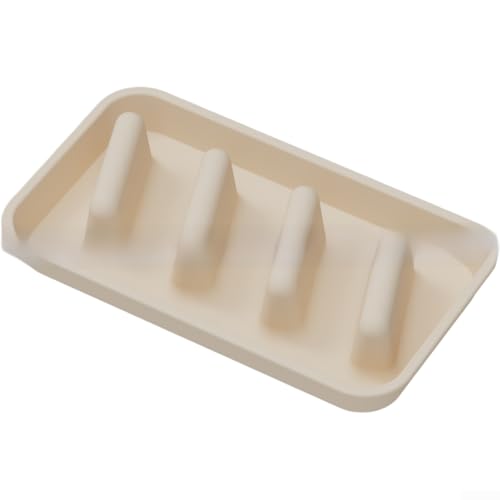Silikon-Taco-Tablett mit unterteilten Fächern für Tortillas und rutschfester Unterseite, um ein Verrutschen beim Servieren zu verhindern, 28 x 16 x 5 cm (cremefarben) von Sumsoctober