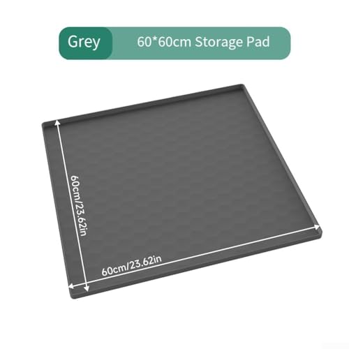 Silikonmatte für Nachttisch-WC, auslaufsicheres Design mit erhöhtem Rand für Unordnung (60 x 60 cm, grau) von Sumsoctober