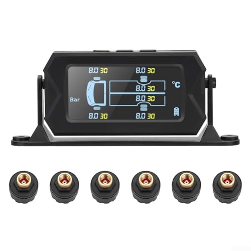 Sorgenes Fahrerlebnis: Effizientes drahtloses TPMS mit 6 externen solarbetriebenen Monitoren (15 bar) von Sumsoctober