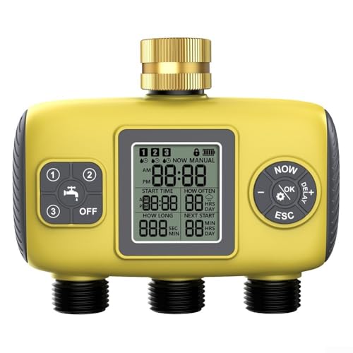 Sumsoctober Automatischer Wassertimer mit 3 Ausgängen für Gartenbewässerung, programmierbarer Bewässerungsregler, batteriebetrieben, ABS-Metall, Outdoor-Sprinkler-Timer für Rasenpflanzentöpfe Sumsoctober Automatischer Wassertimer mit 3 Ausgängen für Gartenbewässerung, programmierbarer Bewässerungsregler, batteriebetrieben, ABS-Metall, Outdoor-Sprinkler-Timer für Rasenpflanzentöpfe von Sumsoctober