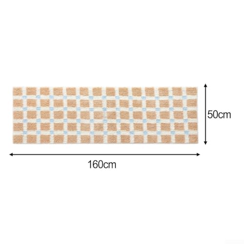 Sumsoctober Beflockte Bodenmatte für Badezimmer und Schlafzimmer, rutschfest, wasserabsorbierend für Komfort (50 x 160 cm) von Sumsoctober
