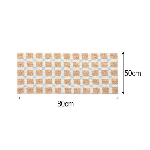 Sumsoctober Beflockte Bodenmatte für Badezimmer und Schlafzimmer, rutschfest, wasserabsorbierend für Komfort (50 x 80 cm) von Sumsoctober