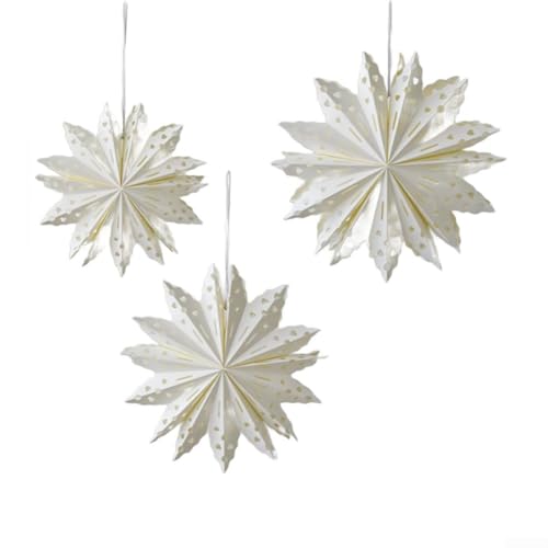 Sumsoctober Elegante DIY Weihnachten Schneeflocke Dekorationen Set von 3 Papier Origami Urlaub Ornamente Weiß Fenster Display Festliche Heimdekoration (B) von Sumsoctober