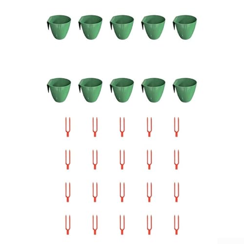Sumsoctober Erdbeerwurzel Grow Kit - 10 Anzuchtbecher & 20 Gabeln - Hängende Pflanze Starter Set für Indoor & Outdoor Gartenarbeit - Einfaches Umpflanzen System für Balkon, Töpfe & Gewächshäuser (groß Sumsoctober Erdbeerwurzel Grow Kit - 10 Anzuchtbecher & 20 Gabeln - Hängende Pflanze Starter Set für Indoor & Outdoor Gartenarbeit - Einfaches Umpflanzen System für Balkon, Töpfe & Gewächshäuser (groß von Sumsoctober