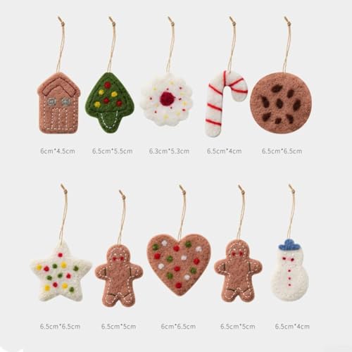 Sumsoctober Festive Wool Felt Snowman Ornaments Set of 10 Christmas Tree Decorations Holiday Party Hanging Balls Xmas Home Decor Embellishments Winter Seasonal Craft Supplies von Sumsoctober