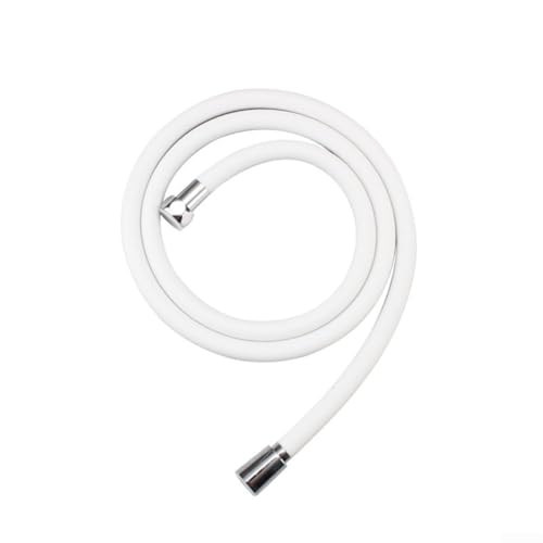 Sumsoctober Flexibler Silikon-Brauseschlauch, 1,5 m, Handbrauseschlauch, verlängertes Sanitärrohr für Handbrausen (weiß) von Sumsoctober